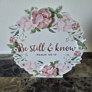Floral Decorative Plaque with Bible Quote